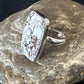 Women's Wild Horse Turquoise Ring | Navajo Sterling Silver | Sz 8 Adjustable | Authentic Native American Handmade | 15557