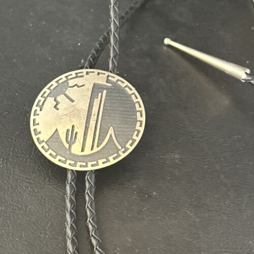 Native American Handmade Men's Bolo Tie | Hopi Sterling Silver | 14323