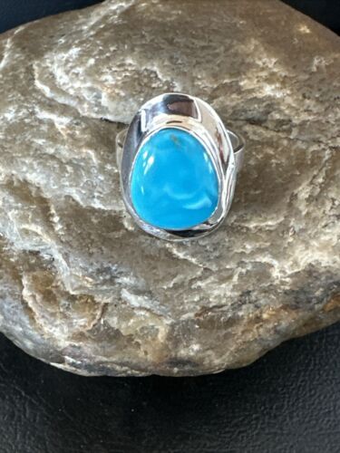 Sterling Silver Blue Kingman Turquoise Ring | Sz 7 | 17594 - Masha USA