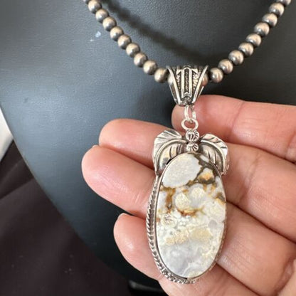 Navajo Wild Horse Necklace Pendant | Sterling Silver | Authentic Native American Handmade | 16942