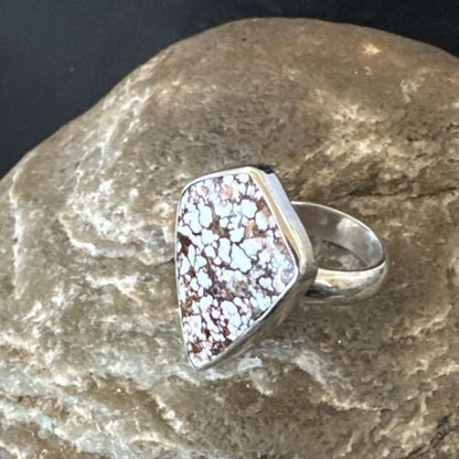 Men's & Women's Wild Horse Turquoise Ring | Navajo Sterling Silver | Sz 7 | Authentic Native American Handmade | 17259