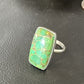 Navajo Green Mojave Turquoise Ring | Sterling Silver | Sz 8 | Authentic Native American Handmade | 16054