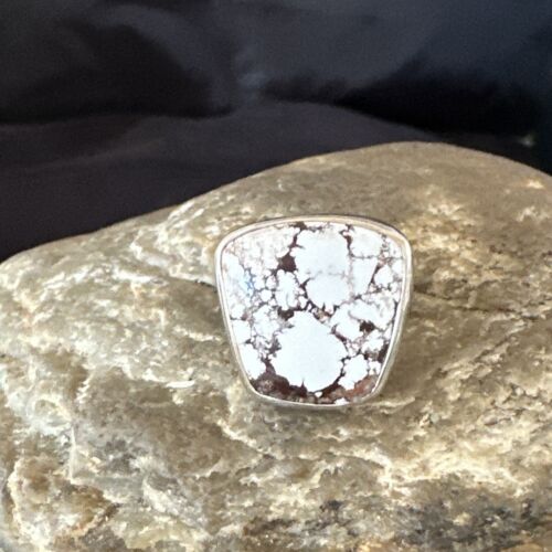 Men's Women's Wild Horse Turquoise Ring | Navajo Sterling Silver | Sz 7 | Authentic Native American Handmade | 17286