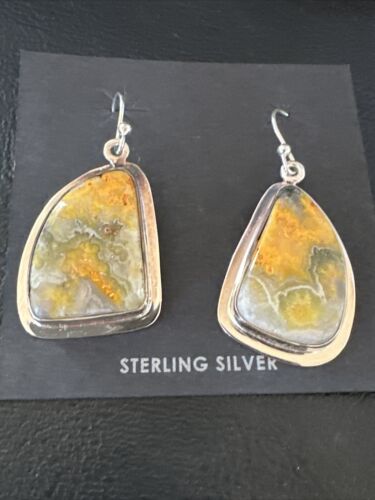 Navajo Bumblebee Jasper Earrings | Sterling Silver | Authentic Native American Handmade | 15826