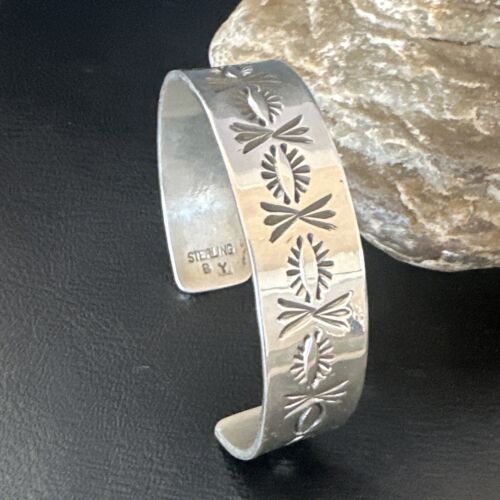 Navajo Stamped Cuff Bracelet | Sterling Silver | Authentic Native American Handmade | 16125