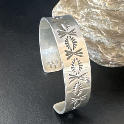 Navajo Stamped Cuff Bracelet | Sterling Silver | Authentic Native American Handmade | 16125