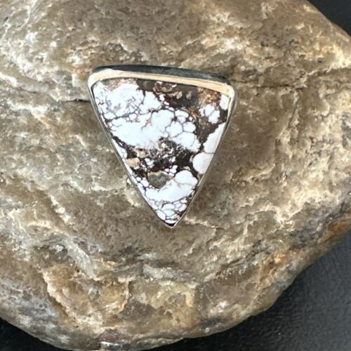 Men's & Women's Wild Horse Turquoise Ring | Navajo Sterling Silver | Sz 8 | 17353