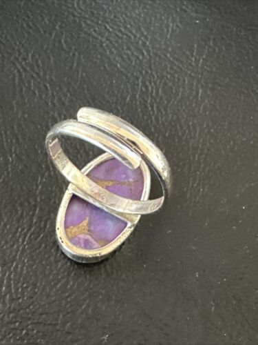 Adjustable Sterling Silver Purple Mojave Turquoise Ring | Sz 10 | 15612