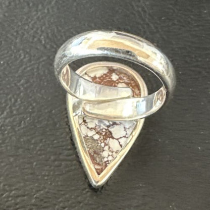 Men's & Women's Wild Horse Turquoise Ring | Navajo Sterling Silver | Sz 7 | Authentic Native American Handmade | 17357