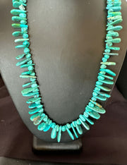 Navajo Blue Nugget Turquoise Bead Necklace | Sterling Silver Pearls | 20" | Authentic Native American Handmade | 16519