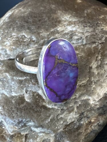 Adjustable Sterling Silver Purple Mojave Turquoise Ring | Sz 10 | 15612