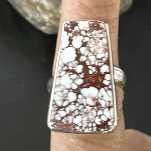 Men's & Women's Wild Horse Turquoise Navajo Ring | Sterling Silver | Sz 7 | Authentic Native American Handmade | 17350