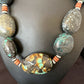 Men's Chunky Spiderweb Turquoise Necklace | Navajo Sterling Silver | Authentic Native American | 21" | 16236 Graduated