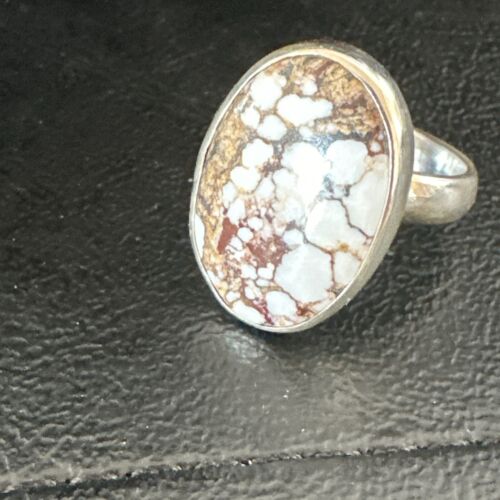 Men's and Women's Wild Horse Turquoise Ring | Navajo Sterling Silver | Sz 8 | 17281
