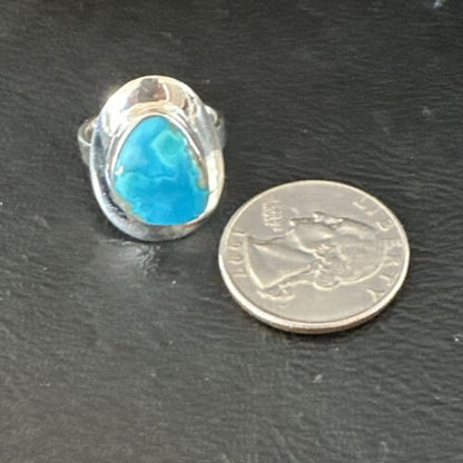 Sterling Silver Blue Kingman Turquoise Ring | Sz 7 | 17593