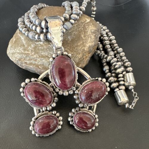 Navajo XL Purple Spiny Cluster Naja Pendant Necklace | Sterling Silver | 21" | 16677