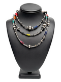 4mm - 16mm Mixed Gauge Sterling Silver Navajo Pearls | Multi-Color Bead | Authentic Native American Handmade Necklace | Length 18"-96"