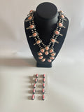 Pink Queen Conch Squash Blossom Necklace & Earrings | XL | Sterling Silver | 18880