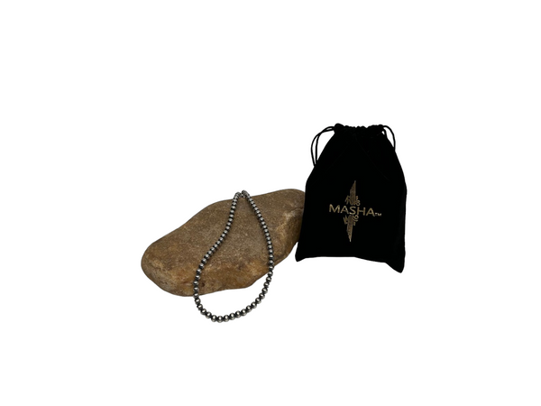 3mm Sterling Silver Navajo Pearls | Authentic Native American Handmade Necklace | Length 14"-96"