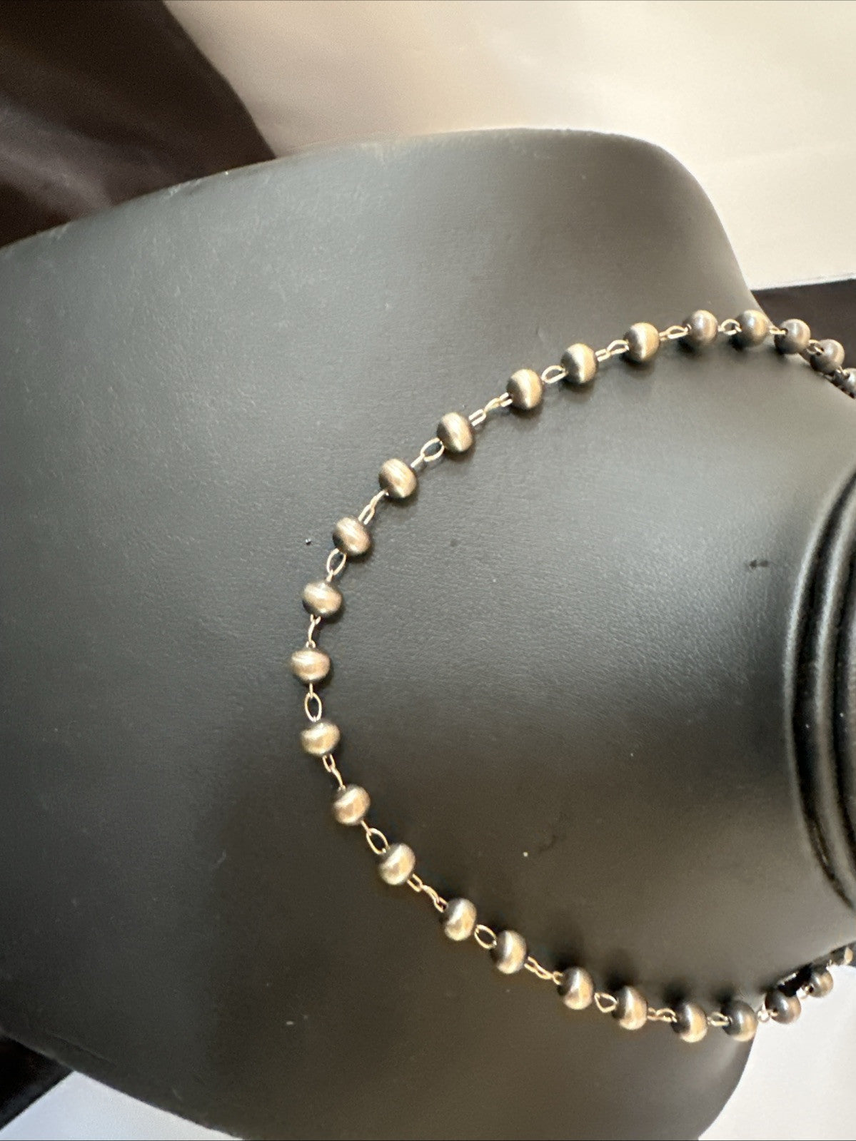 Rosary Bead Sterling Silver Beads Sterling Silver Beads Necklace 6mm 16" 91116