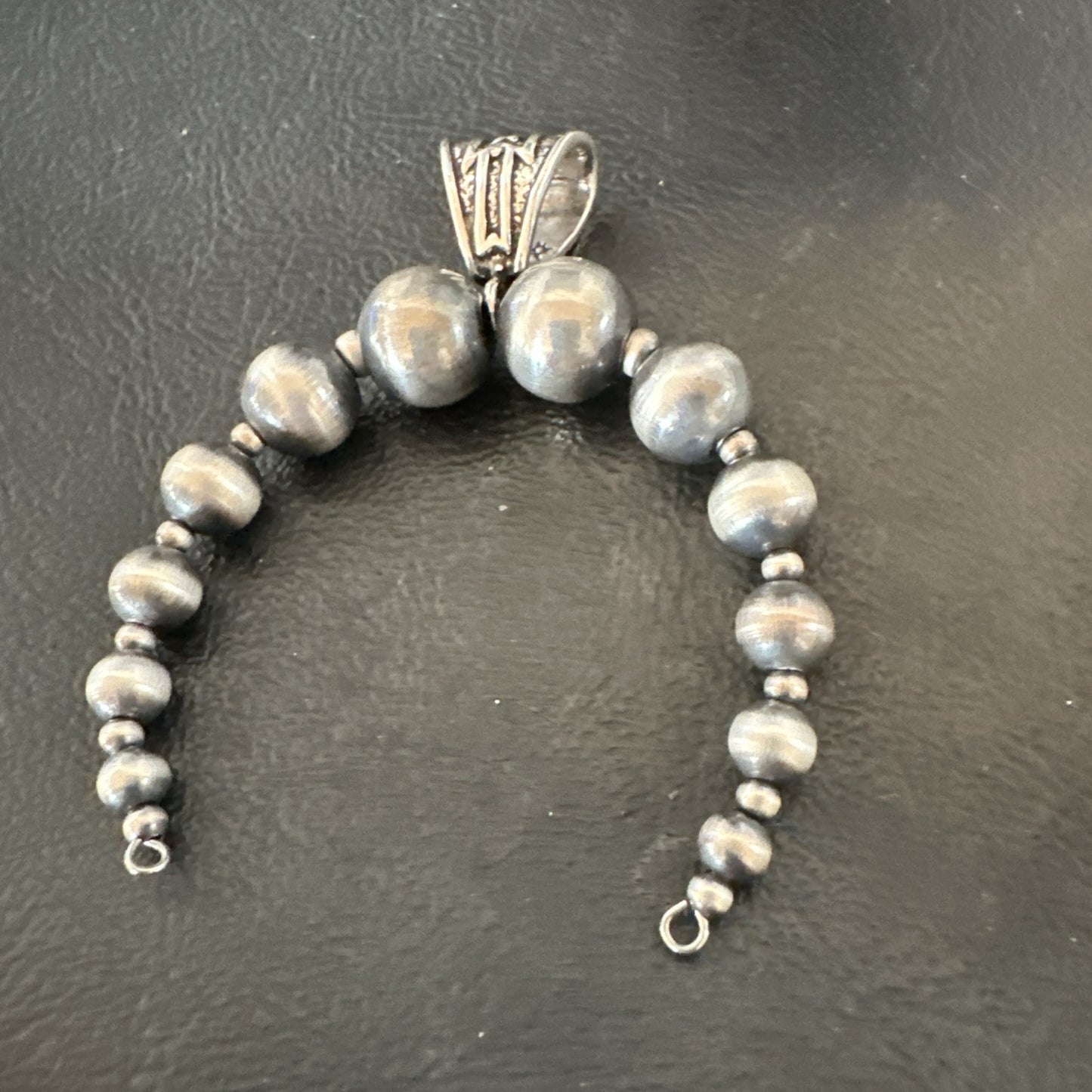 Naja Sterling Silver Navajo Beads Pendant 2.5" 18923