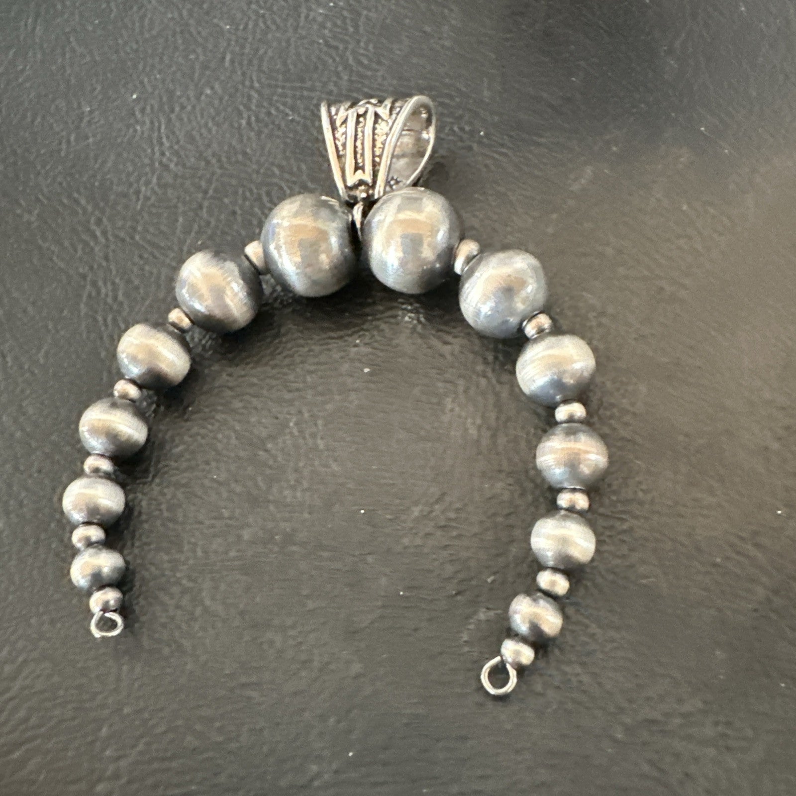 Naja Sterling Silver Navajo Beads Pendant 2.5" 18923
