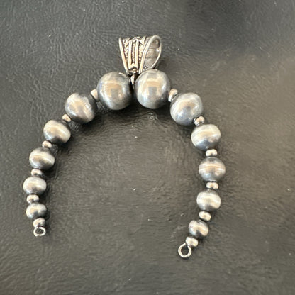 Naja Sterling Silver Navajo Beads Pendant 2.5" 18923