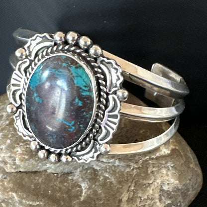 Mens Womens Navajo Sterling Silver Blue Turquoise Cuff Bracelet 18879