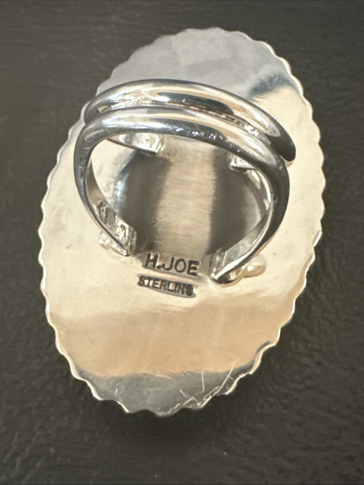 H Joe Purple Charoite Navajo Sterling Silver Oval Ring Size 7 18962
