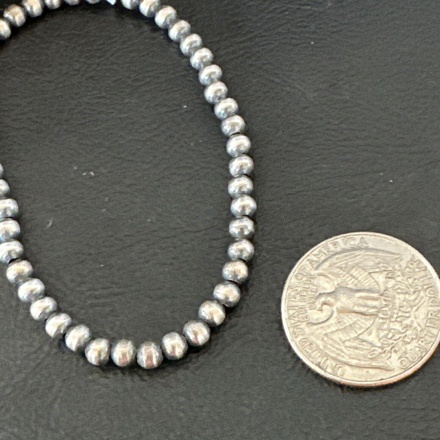 Navajo Pearls Bracelet | Sterling Silver | 4-8mm Beads | 7"-8" | Handcrafted Southwestern