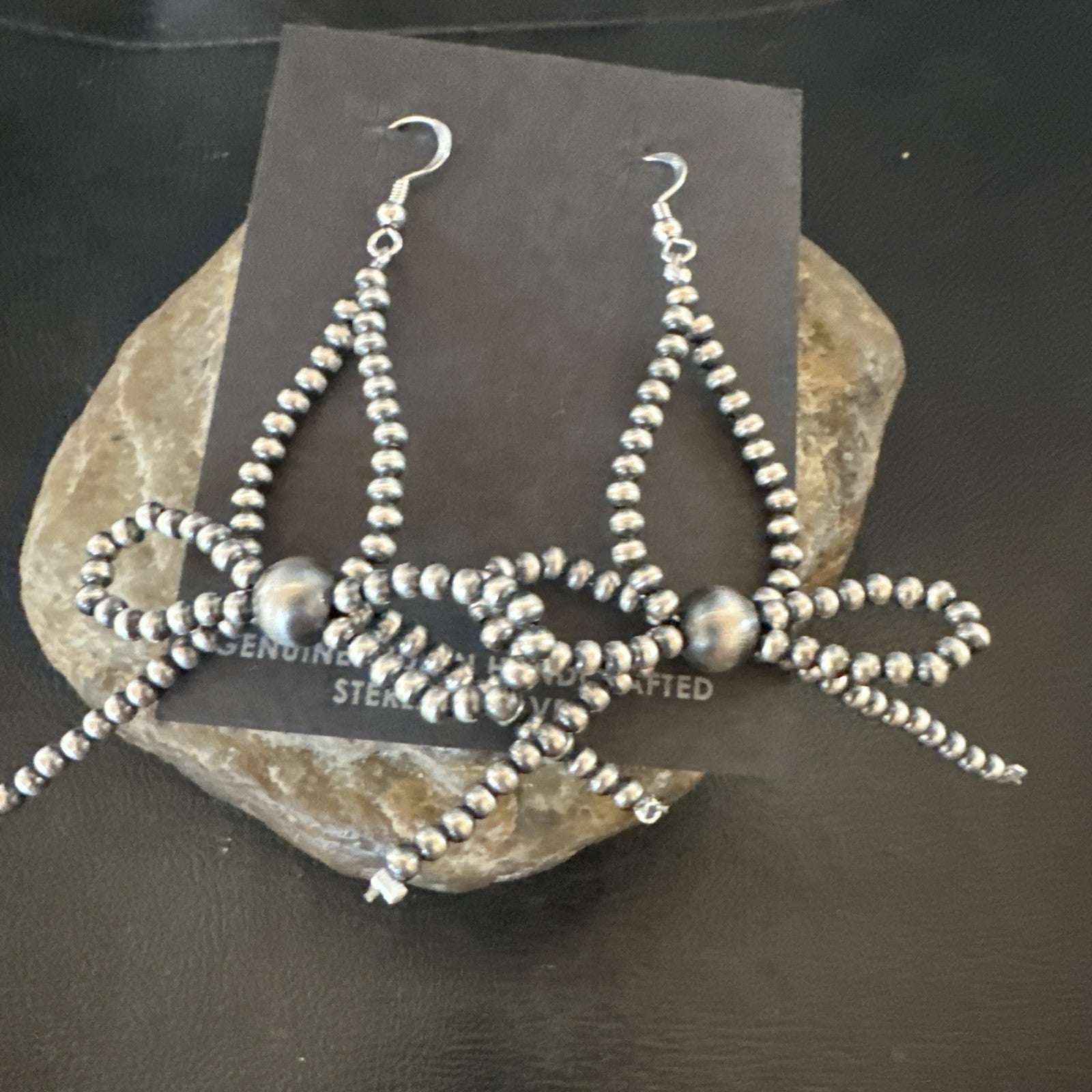Sterling Silver Beads 3mm BOW Sterling Silver Bead Earrings 2.5” 18926