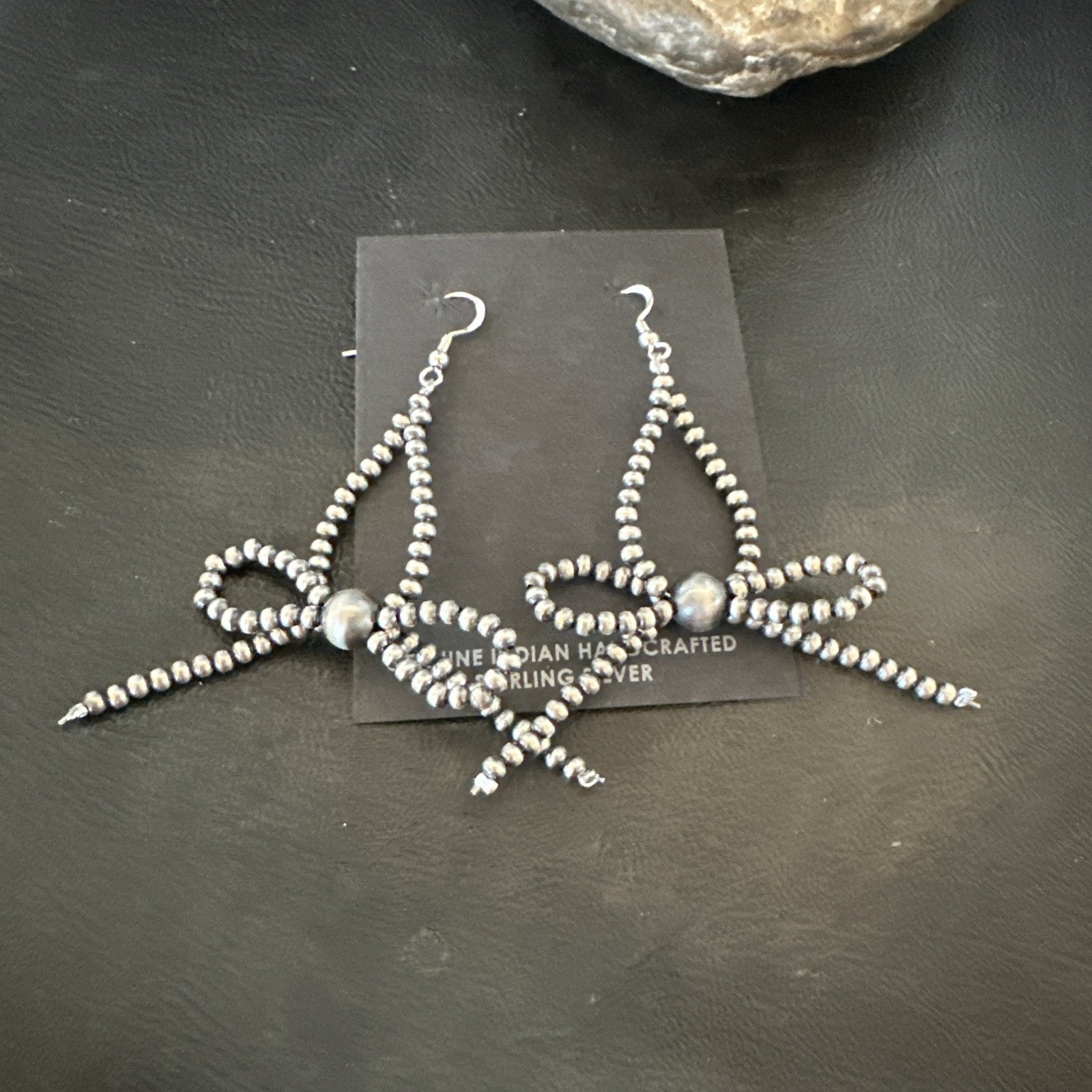 Sterling Silver Beads 3mm BOW Sterling Silver Bead Earrings 2.5” 18926
