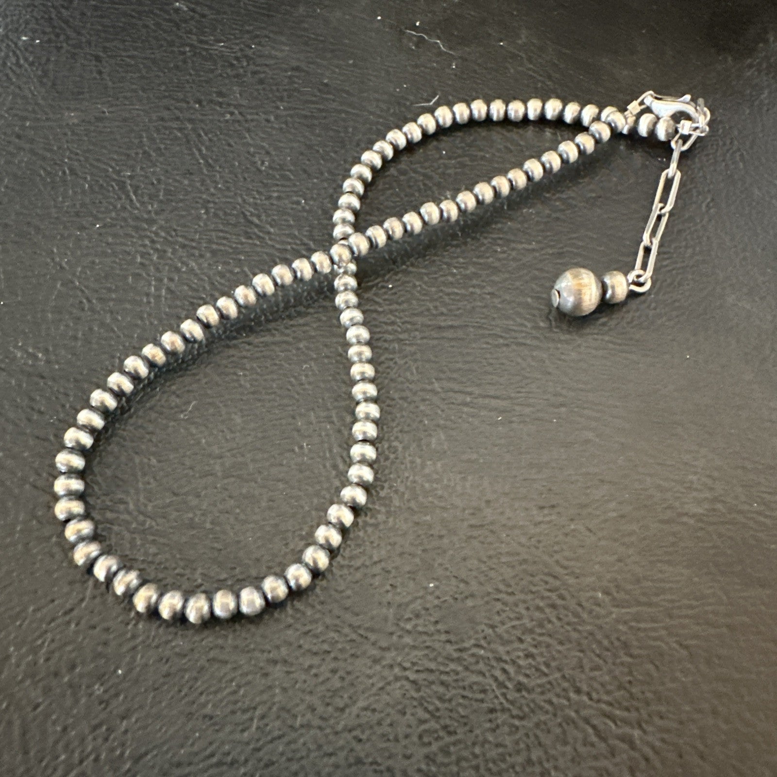 ANKLET Popular Sterling Silver Beads Sterling Silver Necklace 3mm 10" 90310