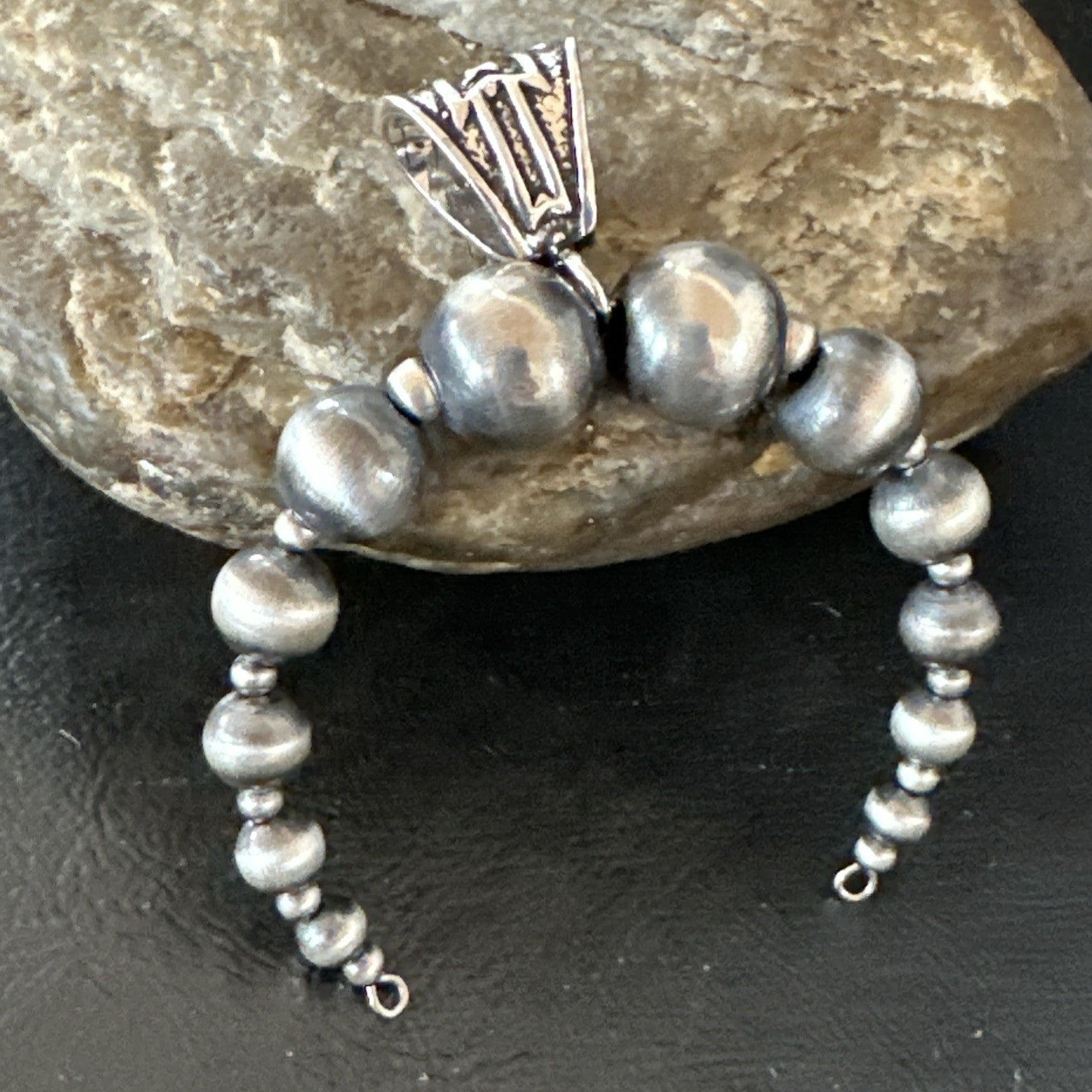 Naja Sterling Silver Navajo Beads Pendant 2.5" 18923