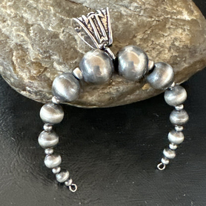 Naja Sterling Silver Navajo Beads Pendant 2.5" 18923