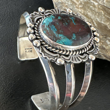 Mens Womens Navajo Sterling Silver Blue Turquoise Cuff Bracelet 18879