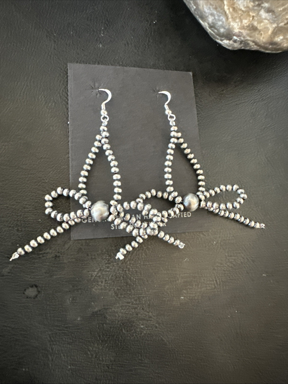 Sterling Silver Beads 3mm BOW Sterling Silver Bead Earrings 2.5” 18926