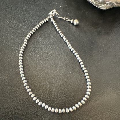 ANKLET Popular Sterling Silver Beads Sterling Silver Necklace 3mm 10" 90310