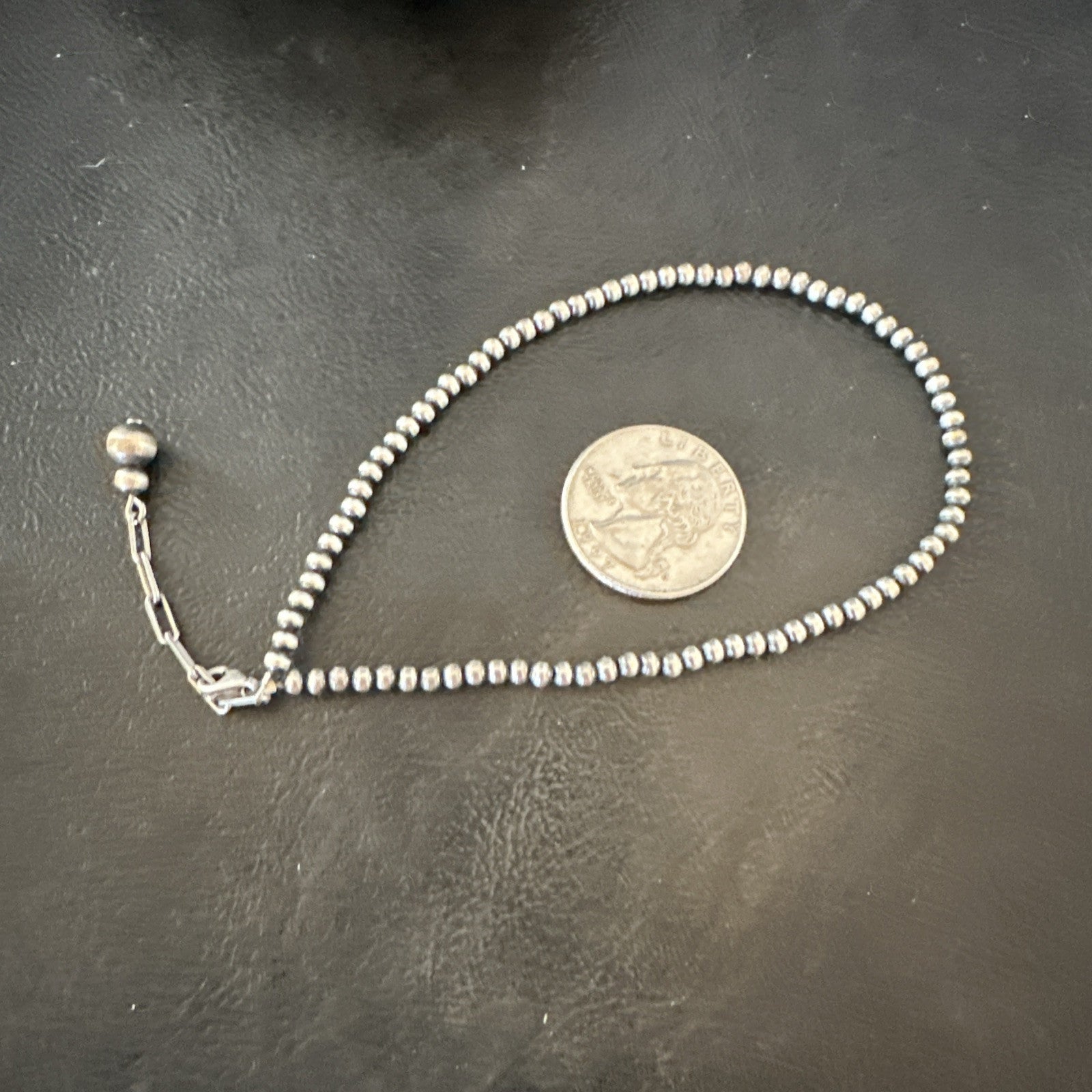 ANKLET Popular Sterling Silver Beads Sterling Silver Necklace 3mm 10" 90310