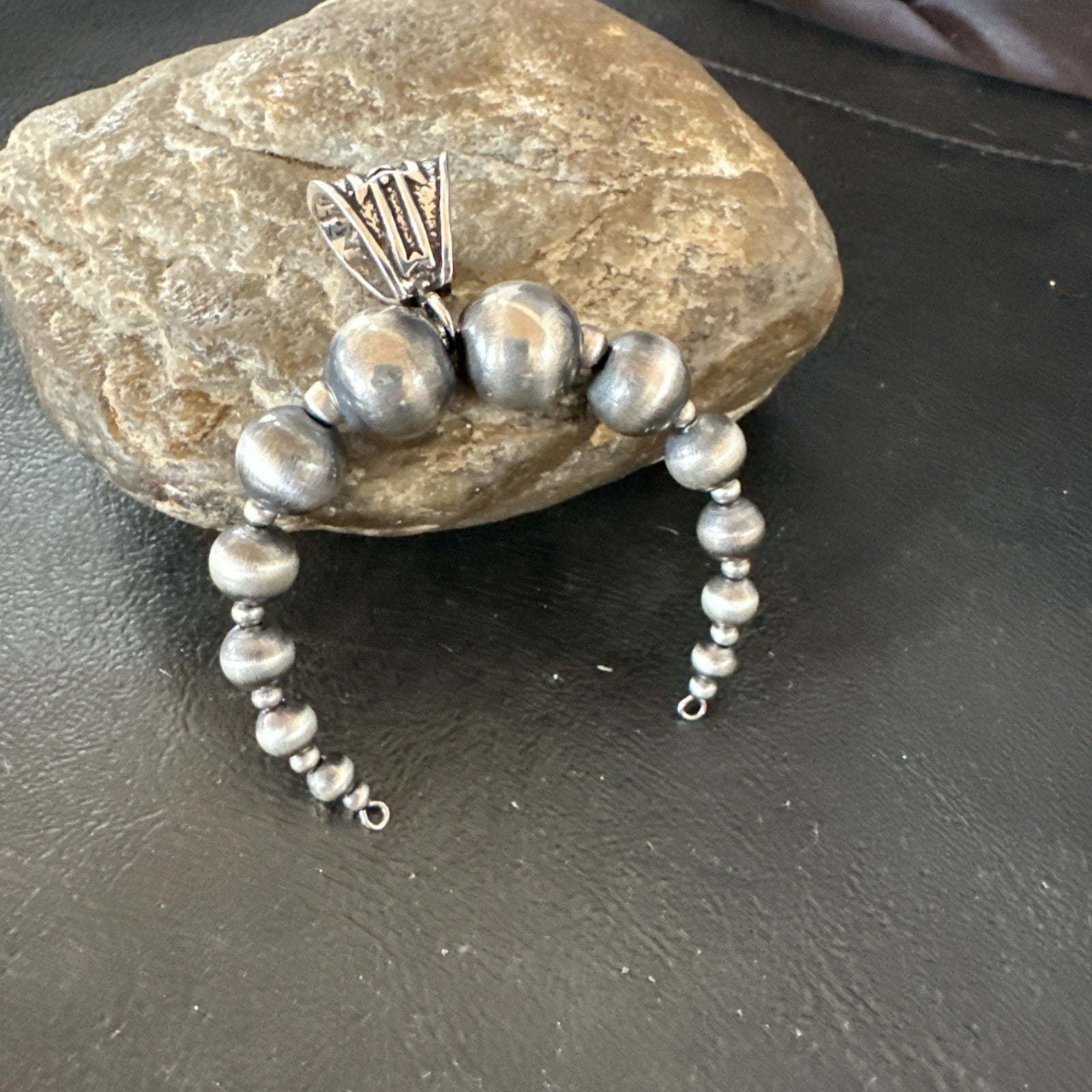 Naja Sterling Silver Navajo Beads Pendant 2.5" 18923