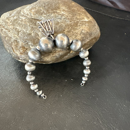 Naja Sterling Silver Navajo Beads Pendant 2.5" 18923
