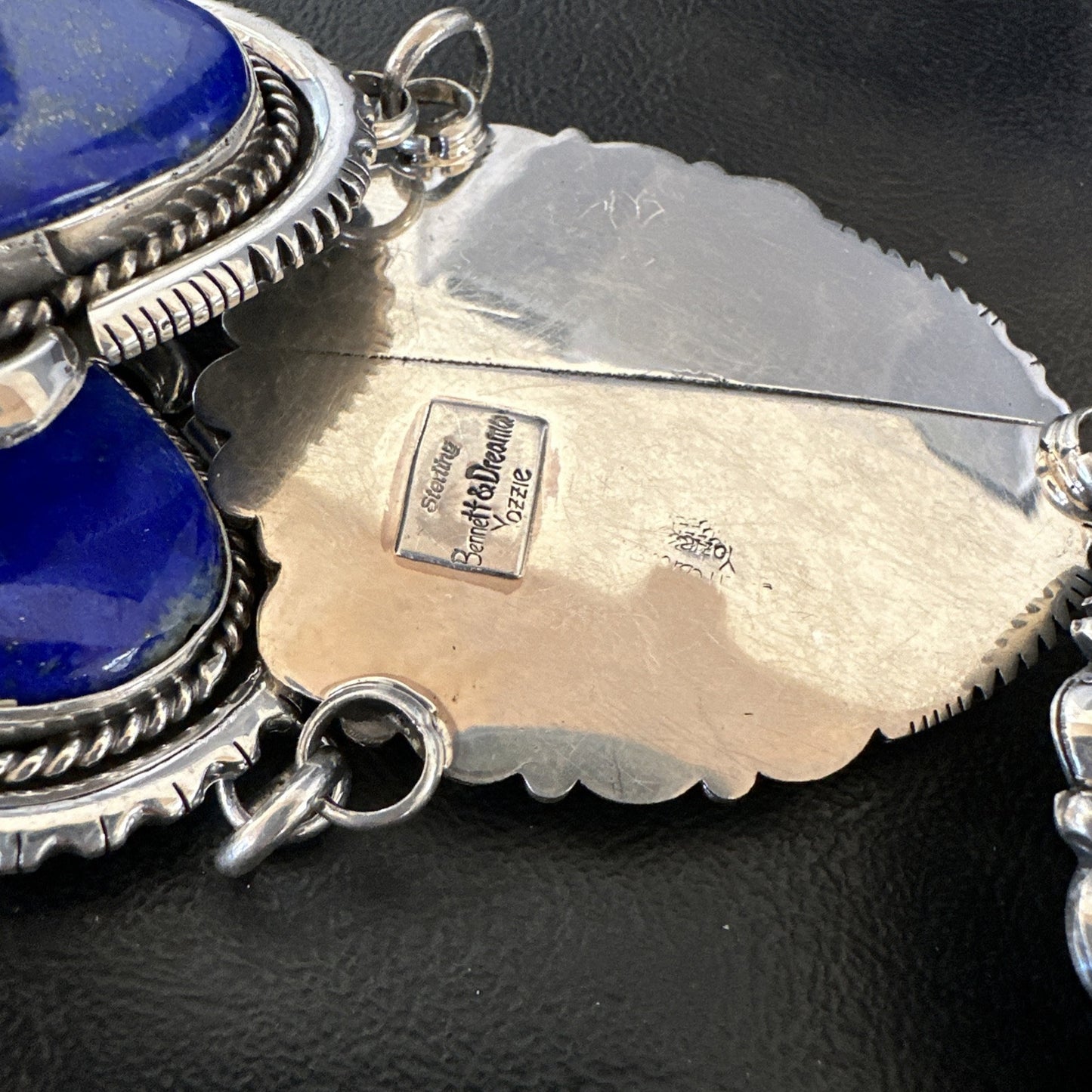 XXL Mens Womens Lapis Lazuli  Sterling Silver Beads Lariat Necklace 31" 18987