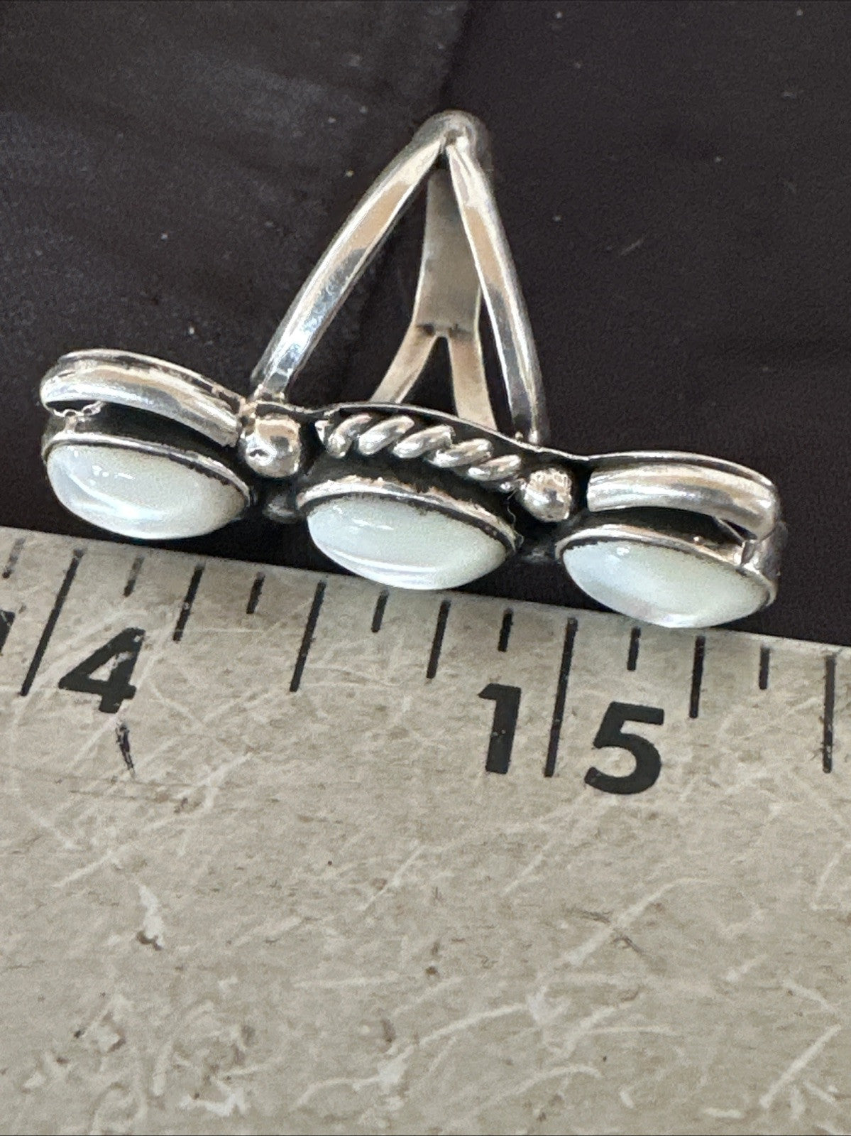 Womens White MOP Cluster Navajo Sterling Silver Ring Size 6 18888