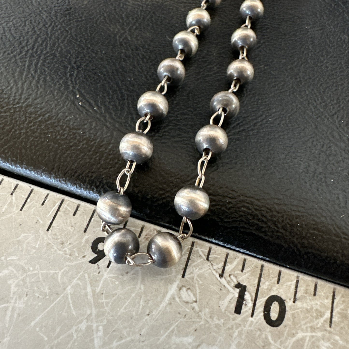 Rosary Bead Sterling Silver Beads Sterling Silver Beads Necklace 6mm 16" 91116