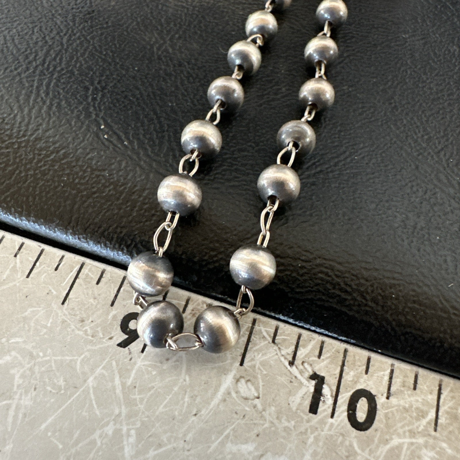 Rosary Bead Sterling Silver Beads Sterling Silver Beads Necklace 6mm 16" 91116
