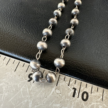 Rosary Bead Sterling Silver Beads Sterling Silver Beads Necklace 6mm 16" 91116