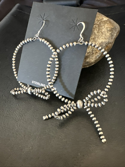 3mm BOW Sterling Silver Beads Stainless Steel Bead Earrings 3” 18927