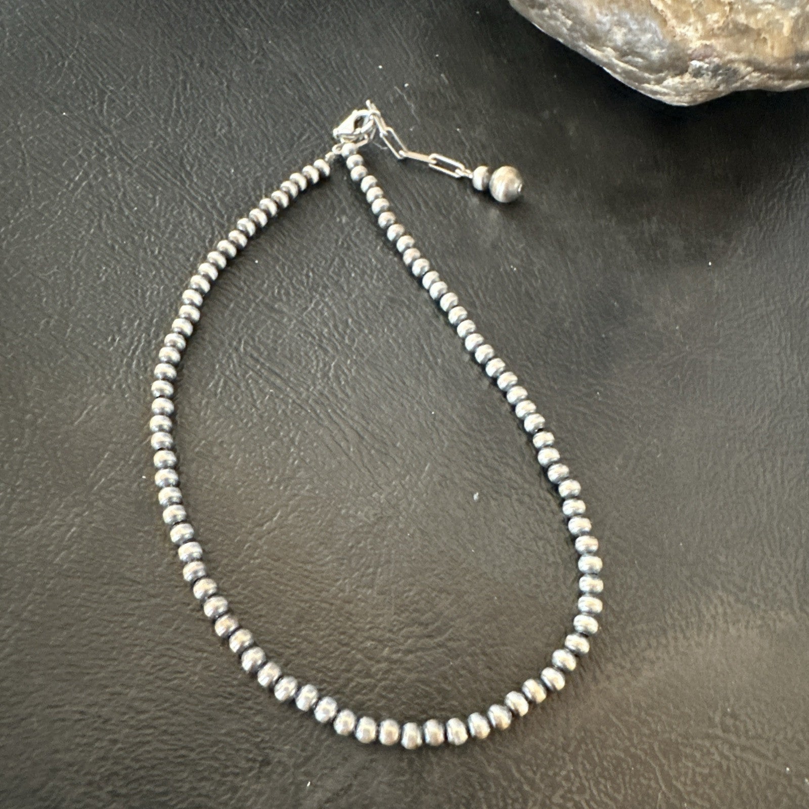 ANKLET Popular Sterling Silver Beads Sterling Silver Necklace 3mm 10" 90310