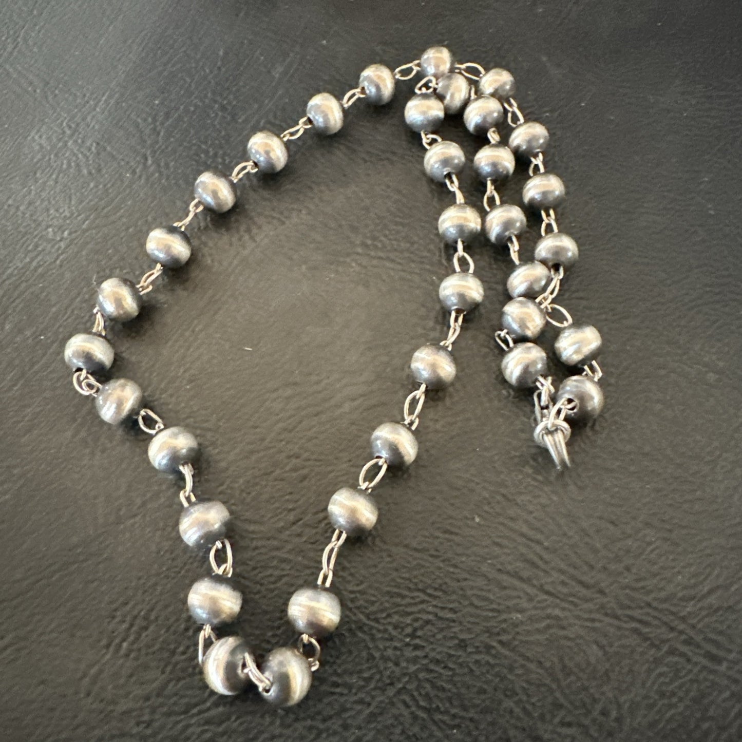 Rosary Bead Sterling Silver Beads Sterling Silver Beads Necklace 6mm 16" 91116