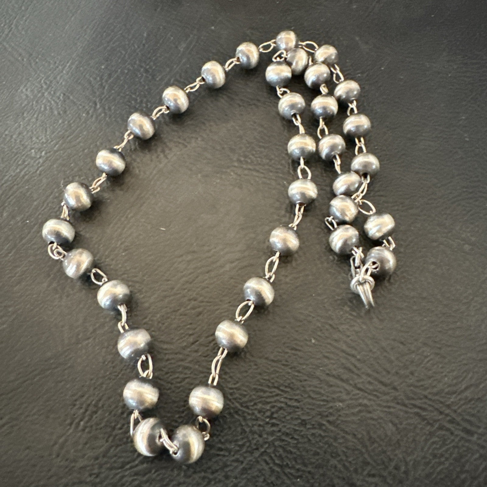 Rosary Bead Sterling Silver Beads Sterling Silver Beads Necklace 6mm 16" 91116